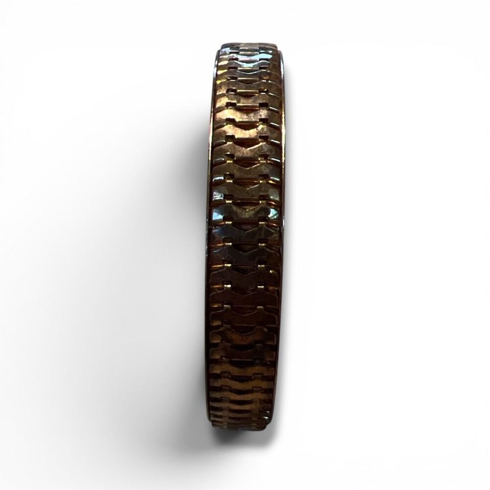 Vintage Lightweight Copper Textured Bracelet – 8 Inch - Picture 4 of 7